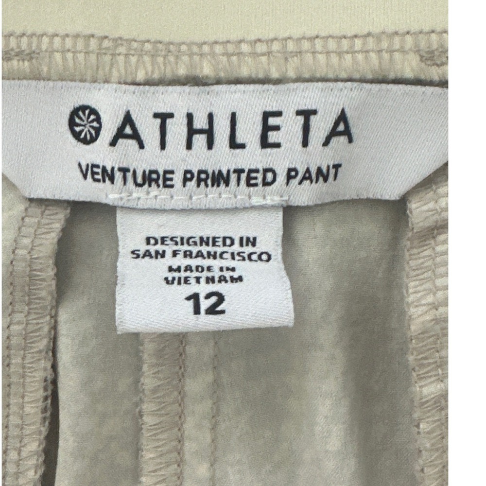 Athleta Venture Printed Pant Jogger Cargo Beige Textured Size 12 - Picture 16 of 16